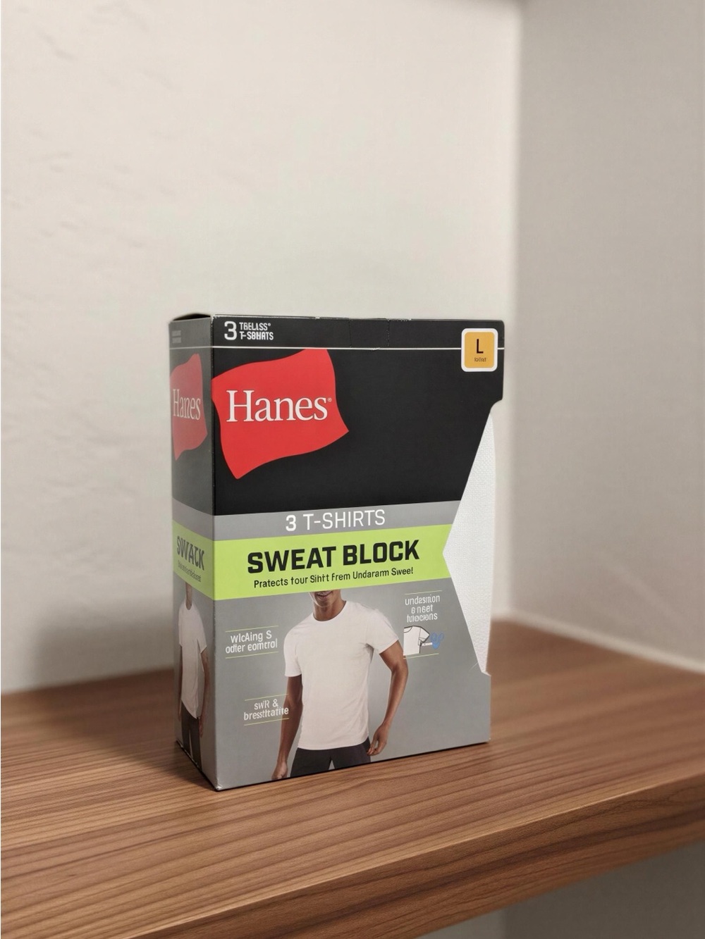 Hanes Sweat Block 3-Pack T-Shirts - White (Tagless)